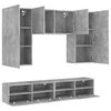 vidaXL TV Wall Unit Concrete Grey Engineered Wood Medium TV Wall Unit