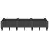 vidaXL Garden Planter Black Polypropylene Medium Modular