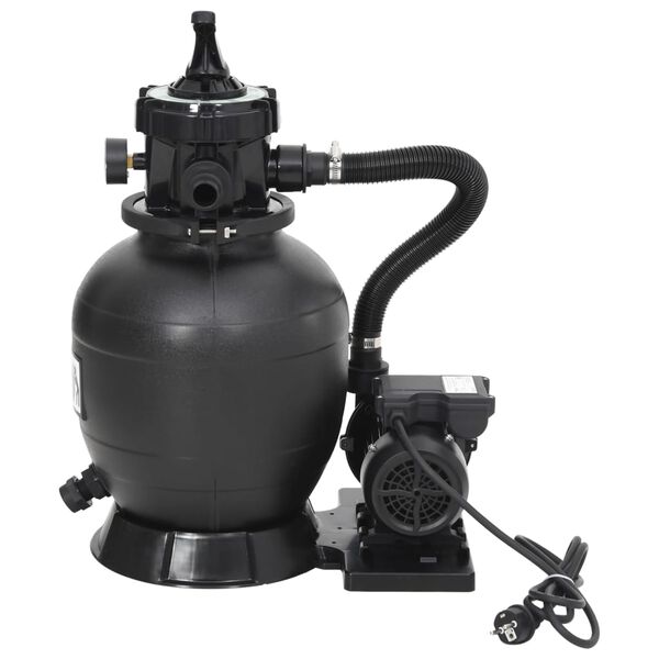 vidaXL Sand Filter Black Steel, PE, ABS Medium Durable Sand Filter