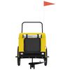 vidaXL Pet Bike Trailer Yellow and black Oxford fabric, iron, PVC Compact