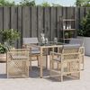 vidaXL Garden Chair Mix Beige, Light Grey PE Rattan, Powder-Coated Steel