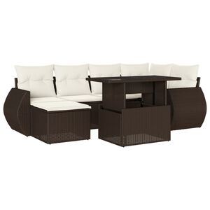 vidaXL Garden Sofa Set Brown