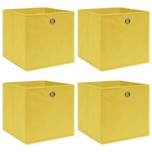 vidaXL Storage Box Set of 4 Yellow Non-woven fabric (100% polyester)