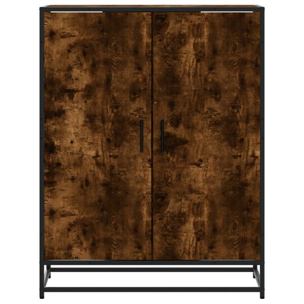 vidaXL Shoe Cabinet Smoked Oak Engineered wood and metal Medium