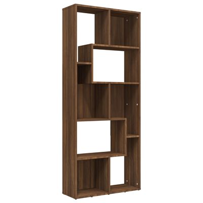 vidaXL Book Cabinet Brown Oak 26.4"x9.4"x63.4" Engineered Wood