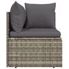 vidaXL Corner Sofa Gray PE rattan, powder-coated steel, polyester, PVC