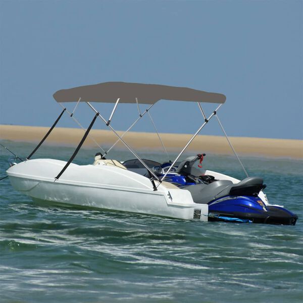 vidaXL 4-bow Bimini Top Grey 95.7x82.7x53.9"