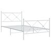 vidaXL Bed Frame White Steel 39.4 x 78.7 in Bed Frame Rectangular