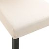 vidaXL Dining Chair Set of 4 Cream Fabric and Rubber wood