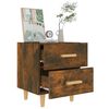 vidaXL Bed Cabinet Smoked Oak Engineered wood and solid eucalyptus wood