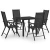 vidaXL Dining Set Black Powder-coated aluminum, textilene, glass Medium
