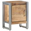 vidaXL Bedside Cabinet Rough mango wood color, Grey Rough mango wood, Iron
