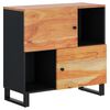 vidaXL Sideboard Natural and Black Solid Acacia Wood and Iron Medium
