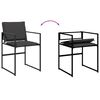 vidaXL Garden Dining Set Black Tempered Glass Large Foldable