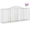 vidaXL Gabion Basket Set of 7 Silver Galvanized iron Large Durable