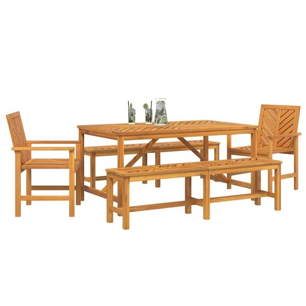 vidaXL Garden Dining Set 5 pcs Brown solid acacia wood
