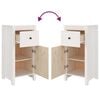 vidaXL Sideboard Set of 2 White Solid Pine Wood Medium