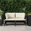 vidaXL Garden Sofa Black PE rattan 2-seater Removable Covers