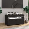 vidaXL TV Cabinet Black Engineered wood Medium TV Cabinet Rectangular