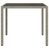 vidaXL Garden Dining Table Grey 35.43 x 35.43 x 29.53 in Poly Rattan