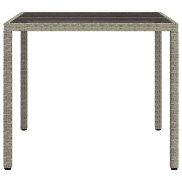 vidaXL Garden Dining Table Grey 35.43 x 35.43 x 29.53 in Poly Rattan