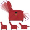 vidaXL Massage Recliner Chair Red Faux Leather Standard