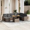 vidaXL Garden Sofa Set Grey with dark grey cushions