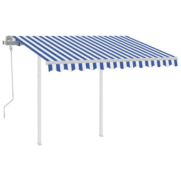 vidaXL Retractable Awning Blue and White