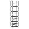 vidaXL Shoe Rack Black Non-woven Fabric, Powder-Coated Steel, Plastic Tall