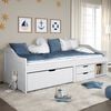 vidaXL Day Bed White Solid pinewood, engineered wood Twin Day Bed