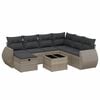 vidaXL Garden Sofa Set Light Grey Poly Rattan, Powder-Coated Steel Large