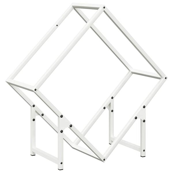 vidaXL Firewood Rack White 23.6x9.8x23.6" Cold-rolled steel