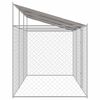 vidaXL Dog Cage with Roof Silver 236.22 x 78.74 x 100.79 in