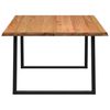 vidaXL Dining Table Light Brown Solid oak wood, powder-coated steel Large