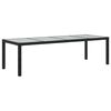 vidaXL 11 Piece Patio Dining Set with Cushions Poly Rattan Black