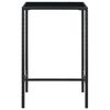 vidaXL Garden Bar Set Black PE rattan, powder-coated steel, tempered glass