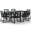 vidaXL Garden Dining Set Black