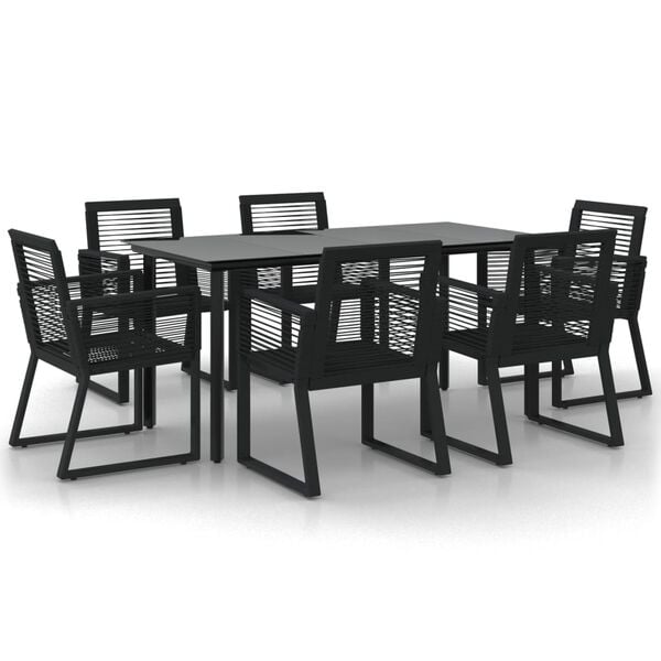 vidaXL Garden Dining Set Black