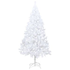 vidaXL Artificial Christmas Tree White PVC 47.2 in Adjustable Armrests