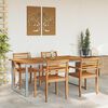 vidaXL Garden Table Brown Solid Acacia wood, Powder-coated metal