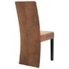 vidaXL Dining Chair Set of 4 Brown Faux suede leather and solid wood