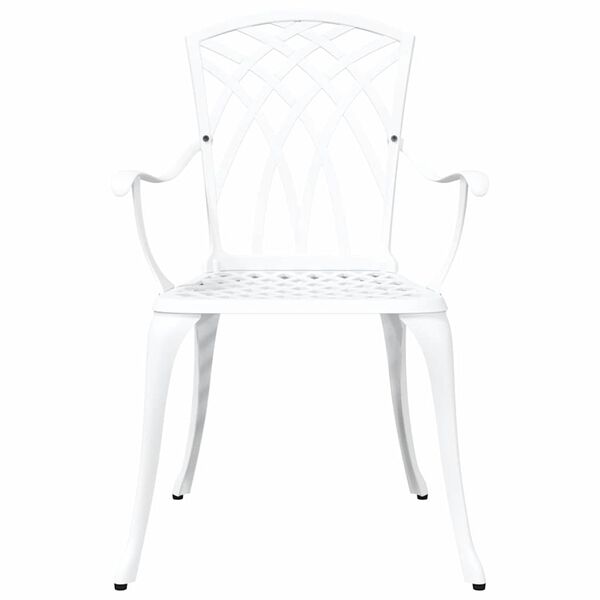 vidaXL Garden Chair 2 pcs White 55 x 56.5 x 91cm Aluminium