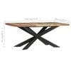 vidaXL Dining Table Varied wood colors and black legs Reclaimed wood