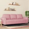 vidaXL 3-seater Sofa Pink Velvet, Metal 3-Seater Seats Plenty