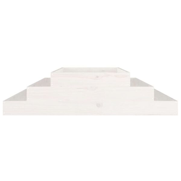vidaXL Planter White Solid pine wood 43.3 x 43.3 x 10.6 in Planters