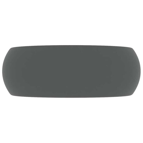 vidaXL Luxury Wash Basin Round Matt Dark Grey 15.7x5.9" Ceramic