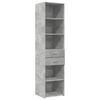 vidaXL Highboard Concrete grey Engineered wood 72.8 in Tall Highboard