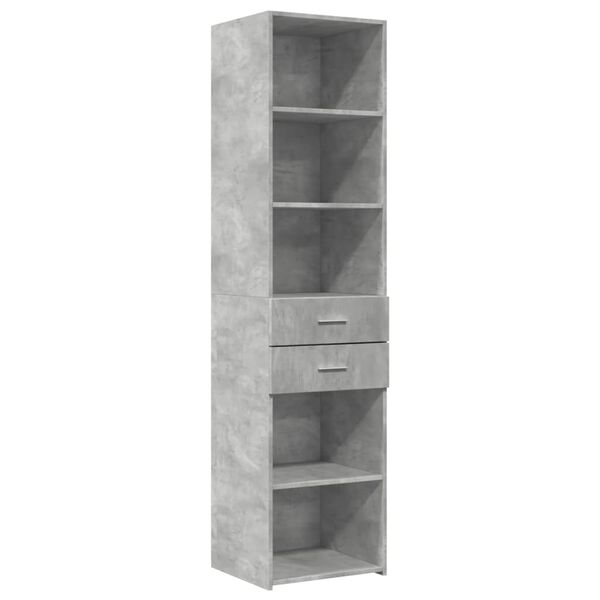 vidaXL Highboard Concrete grey Engineered wood 72.8 in Tall Highboard