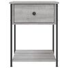 vidaXL Bedside Table Grey sonoma Engineered wood, iron 17.3x17.7x22.8 in