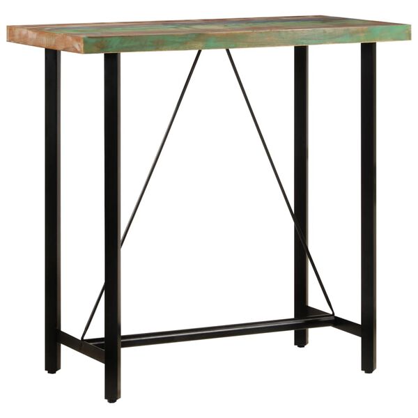 vidaXL Bar Table Multicolor finish Solid reclaimed wood and iron Medium